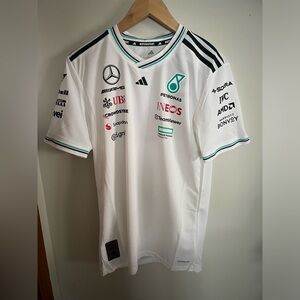 adidas Mercedes-AMG Petronas F1 Team Shirt Jersey White/Black Size Medium JX5795
